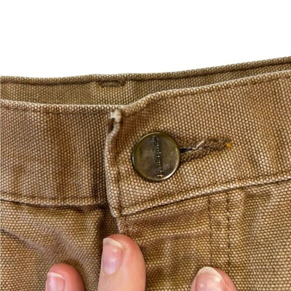 90s Carhartt duck canvas Mens 40 Distressed Faded Shorts tan - Picture 4 of 16